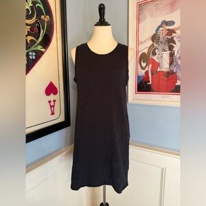 J.Crew Black Burnout Tank T-shirt Dress Sz M